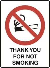 THANK YOU FOR NOT SMOKING – Part No. NS 207